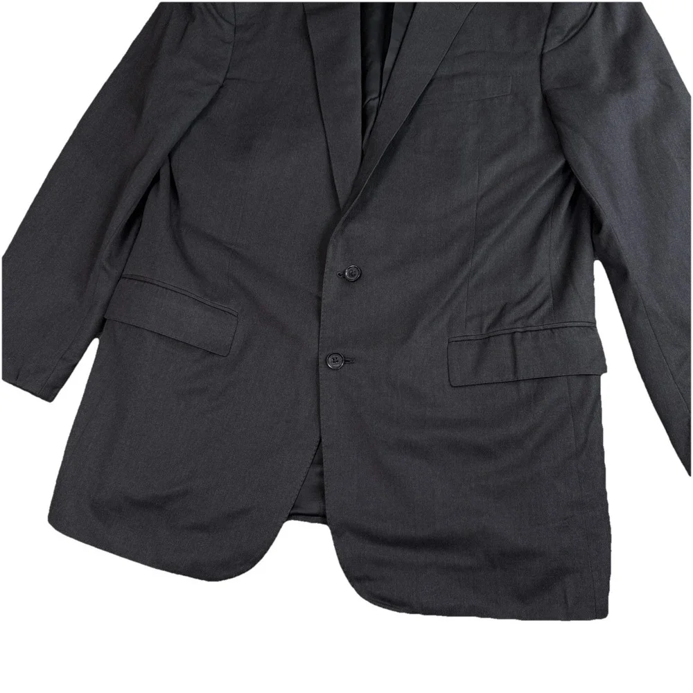 Ralph‎ lauren Blazer Mens 44L Gray Black Label Suit Jacket Wool Italy Sport Coat